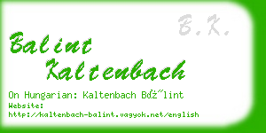 balint kaltenbach business card